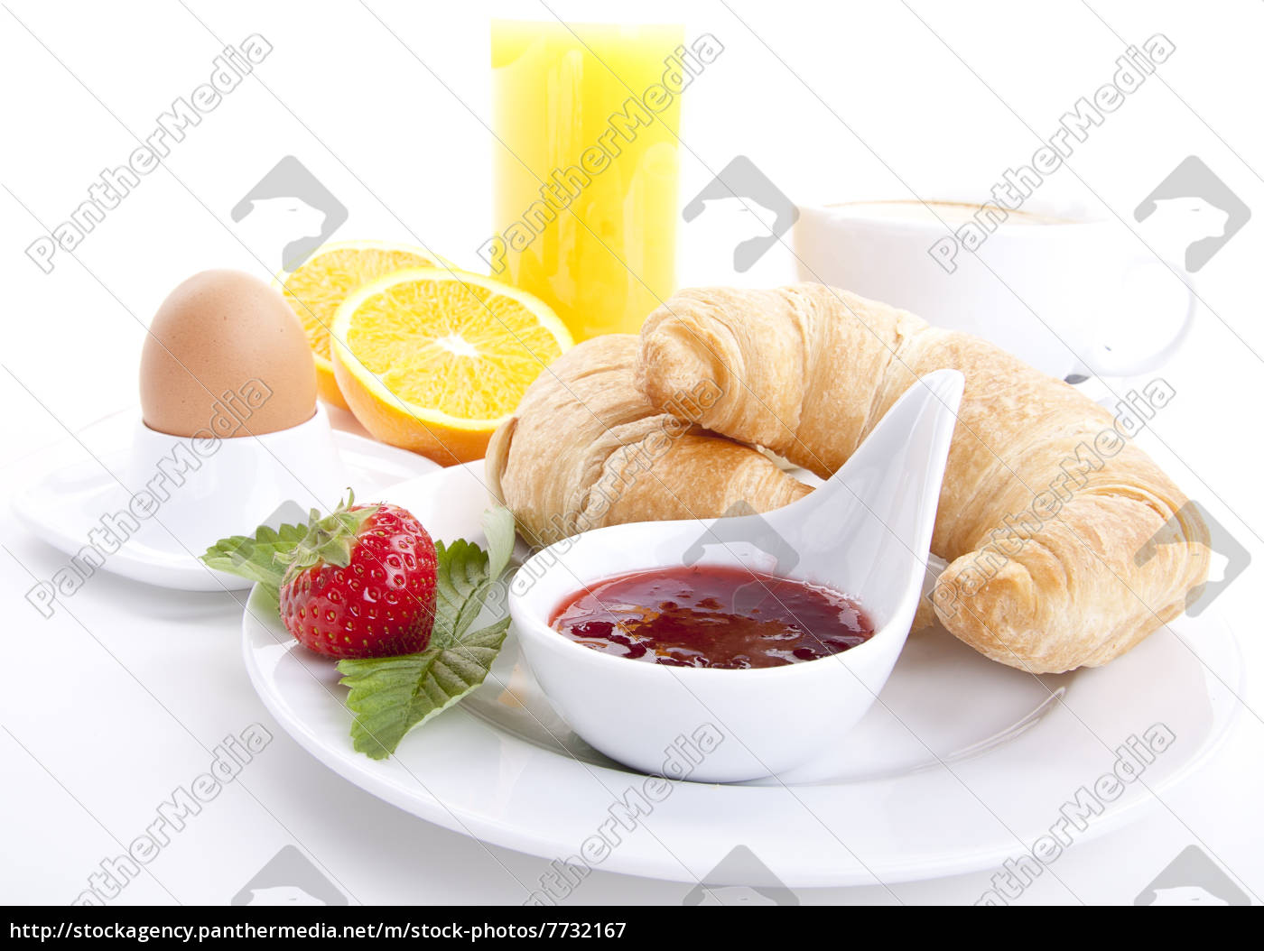 Franzosisches Fruhstuck Mit Croissant Und Marmelade Stockfoto Bildagentur Panthermedia