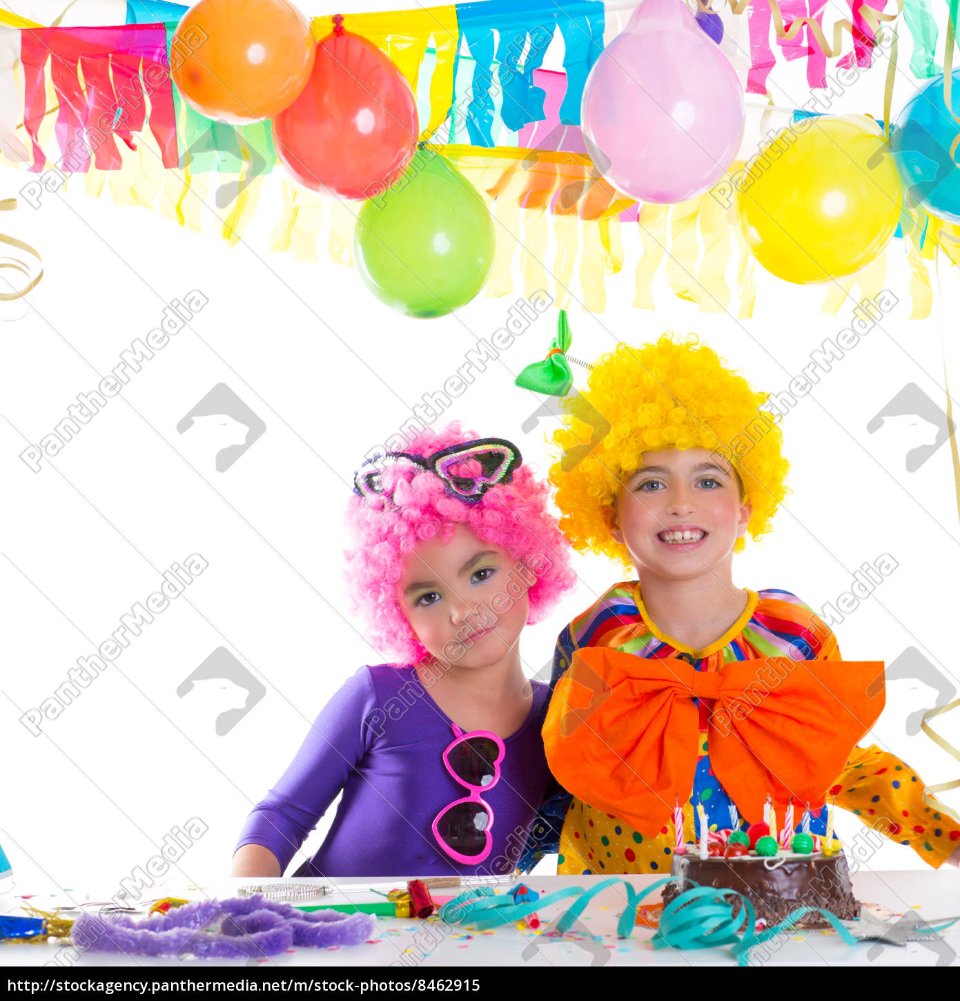 Kinder Alles Gute Zum Geburtstag Party Mit Clown Lizenzfreies Bild Bildagentur Panthermedia