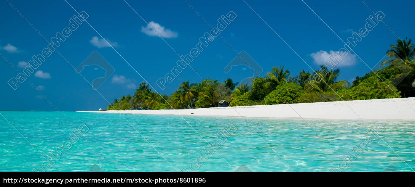 Strand Panorama Auf Den Malediven Lizenzfreies Foto Bildagentur Panthermedia