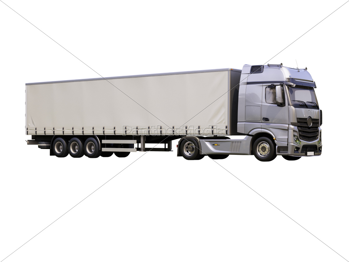 Transport- Ladungssicherung - Auflieger - LKW, Stock-Foto