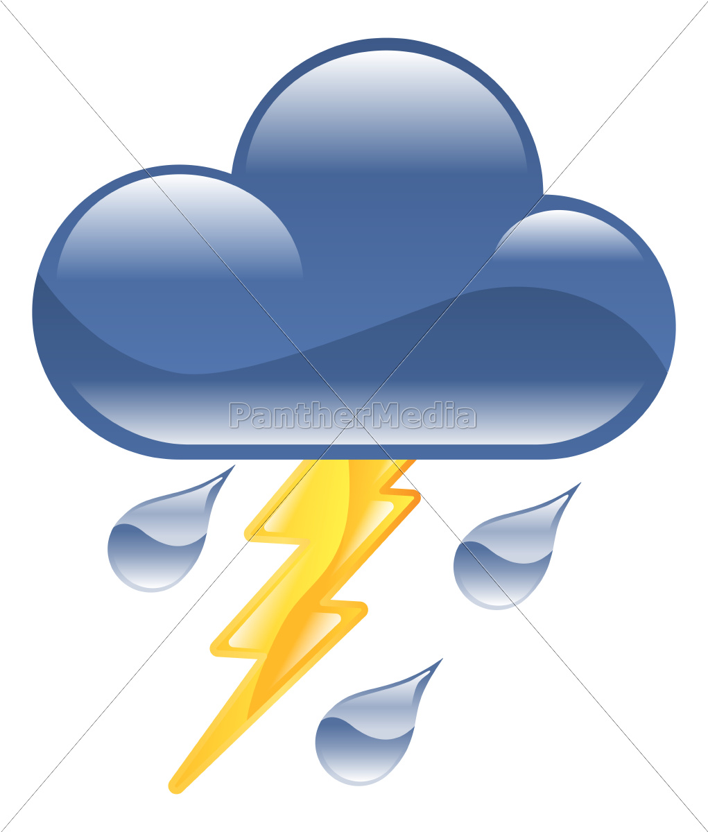 wetter symbol clipart blitz gewitter  illustration Stock 