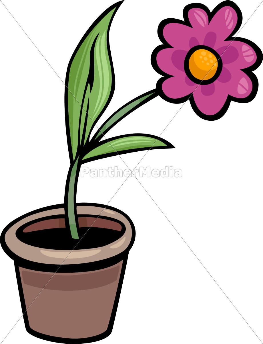 Blume Im Topf Clipart Cartoon Illustration Lizenzfreies Foto 9831508 Bildagentur Panthermedia