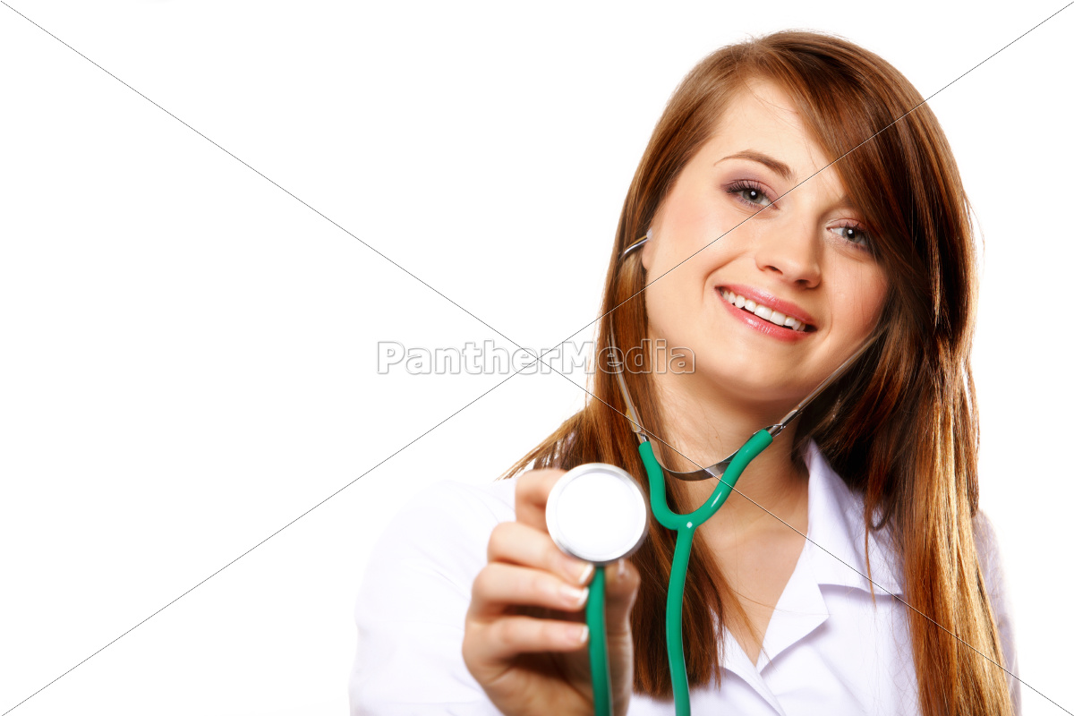 Weibliche Arzt Oder Eine Krankenschwester Mit Einem Stockfoto