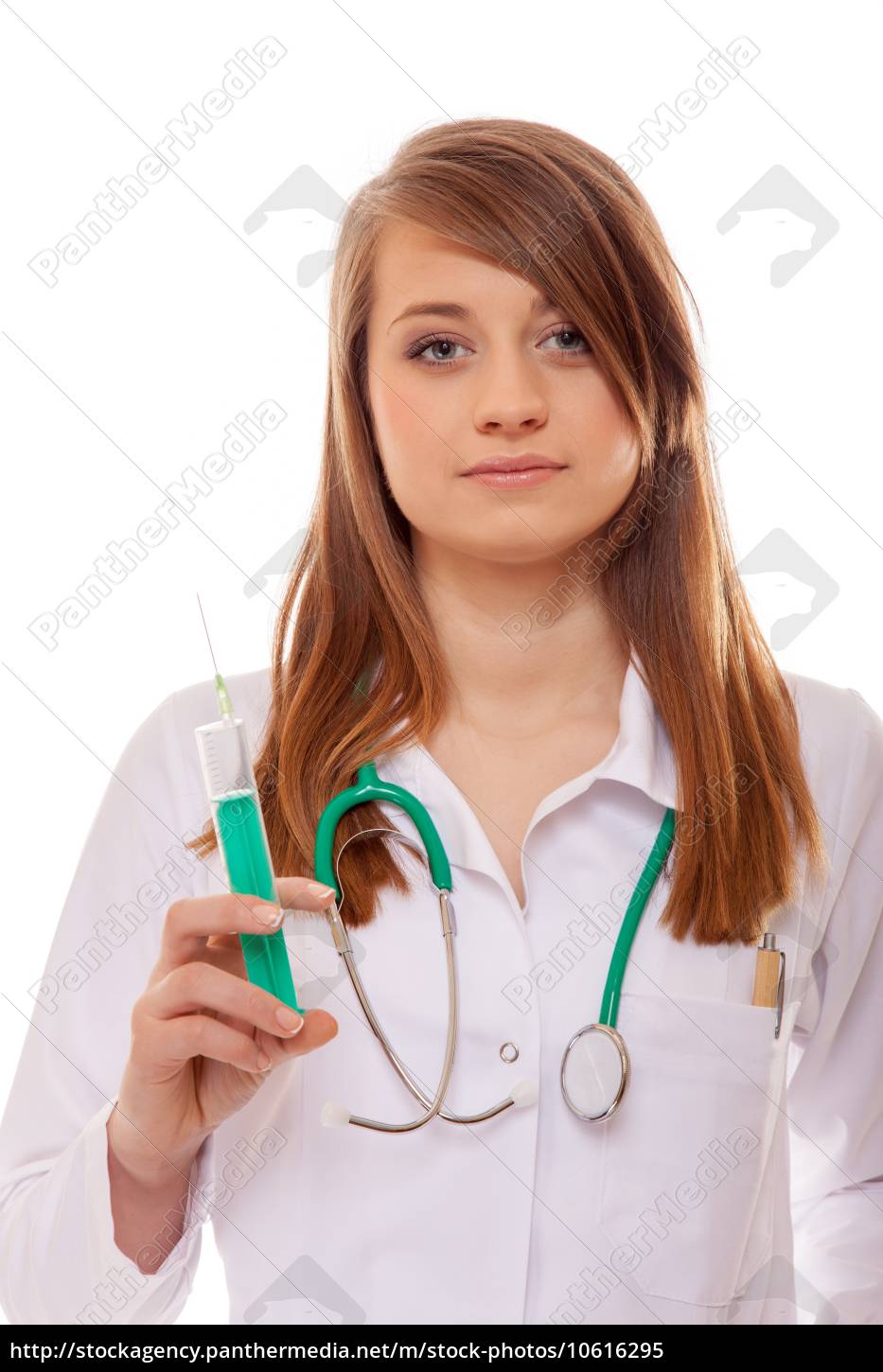 Arzt Oder Eine Krankenschwester Hält Eine Spritze Stockfoto 10616295 Bildagentur Panthermedia