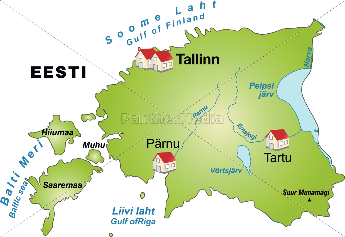 Karte Von Estland Als Infografik In Grün - Lizenzfreies Bild #10634185 ...