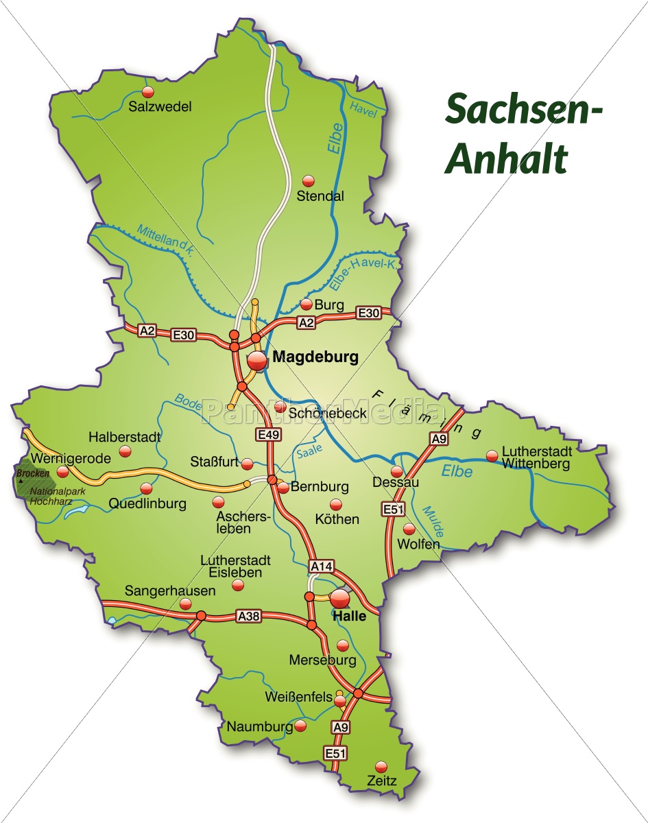 Sachsen Inzidenzwert Karte : Karte von Sachsen-Anhalt mit Verkehrsnetz