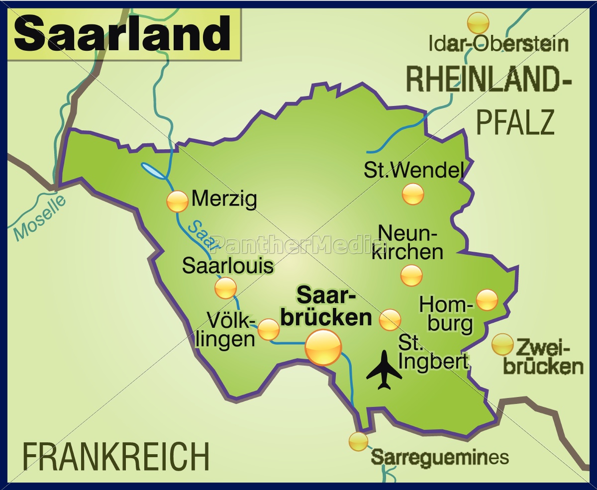 Saarland Karte Städte : Bundesland Saarland
