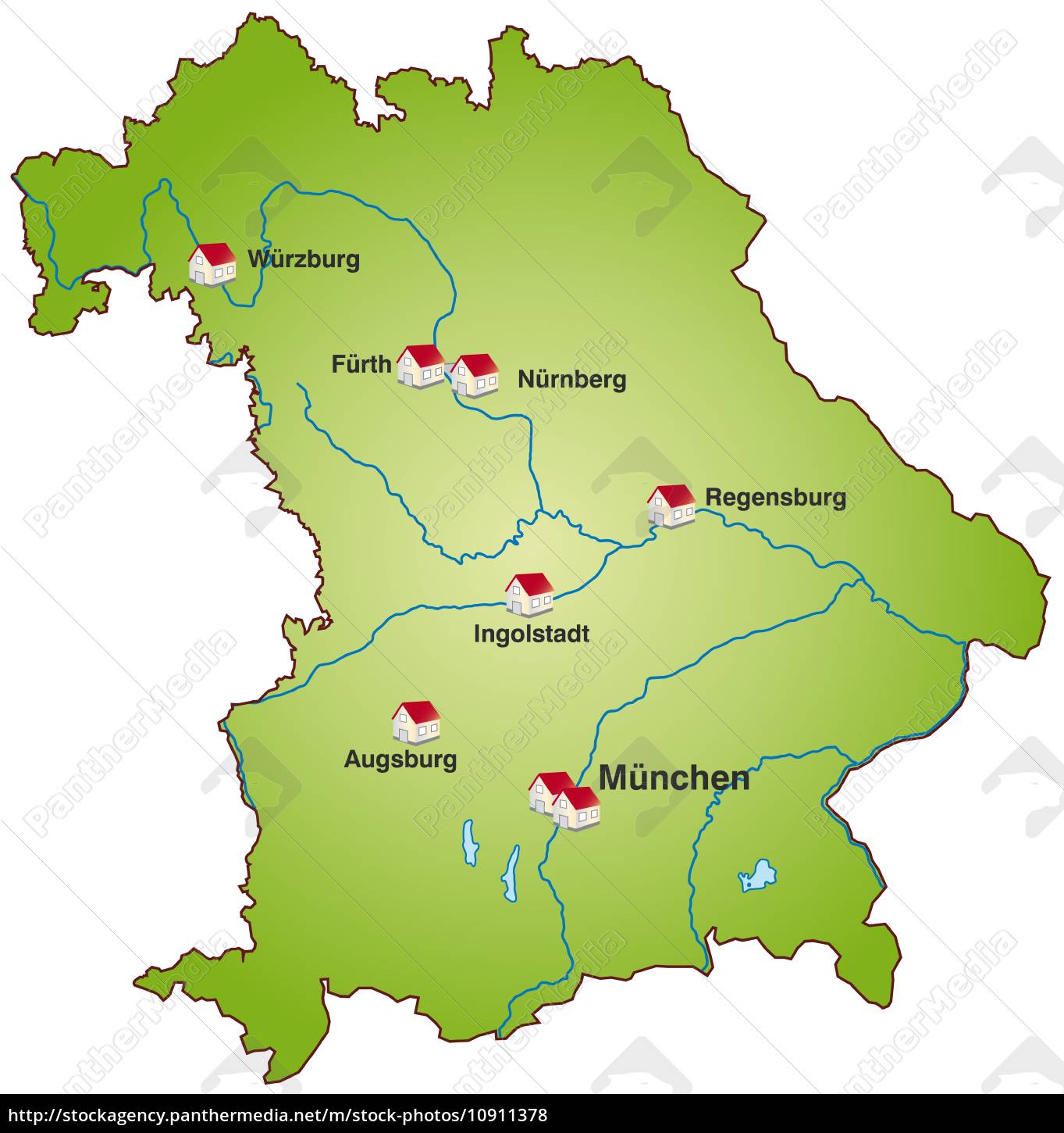 Bayern Karte : Karte von Mittelfranken (Region in Deutschland, Bayern