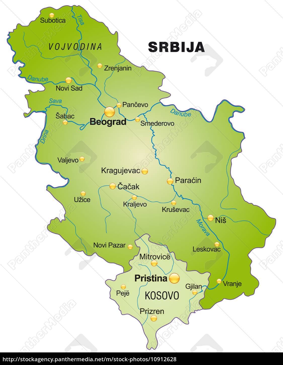 Serbien Landkarte