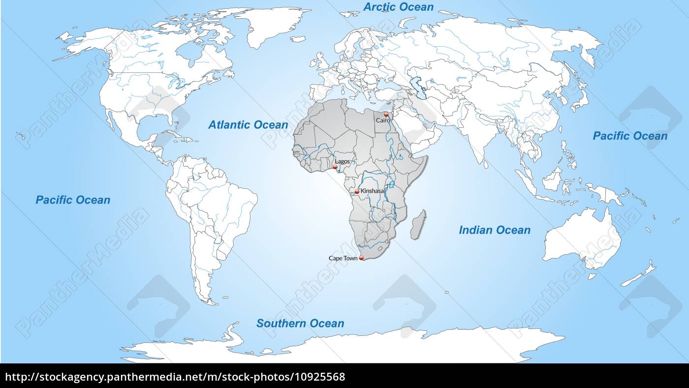 Karte Von Afrika Mit Hauptstadten In Grau Lizenzfreies Foto Bildagentur Panthermedia