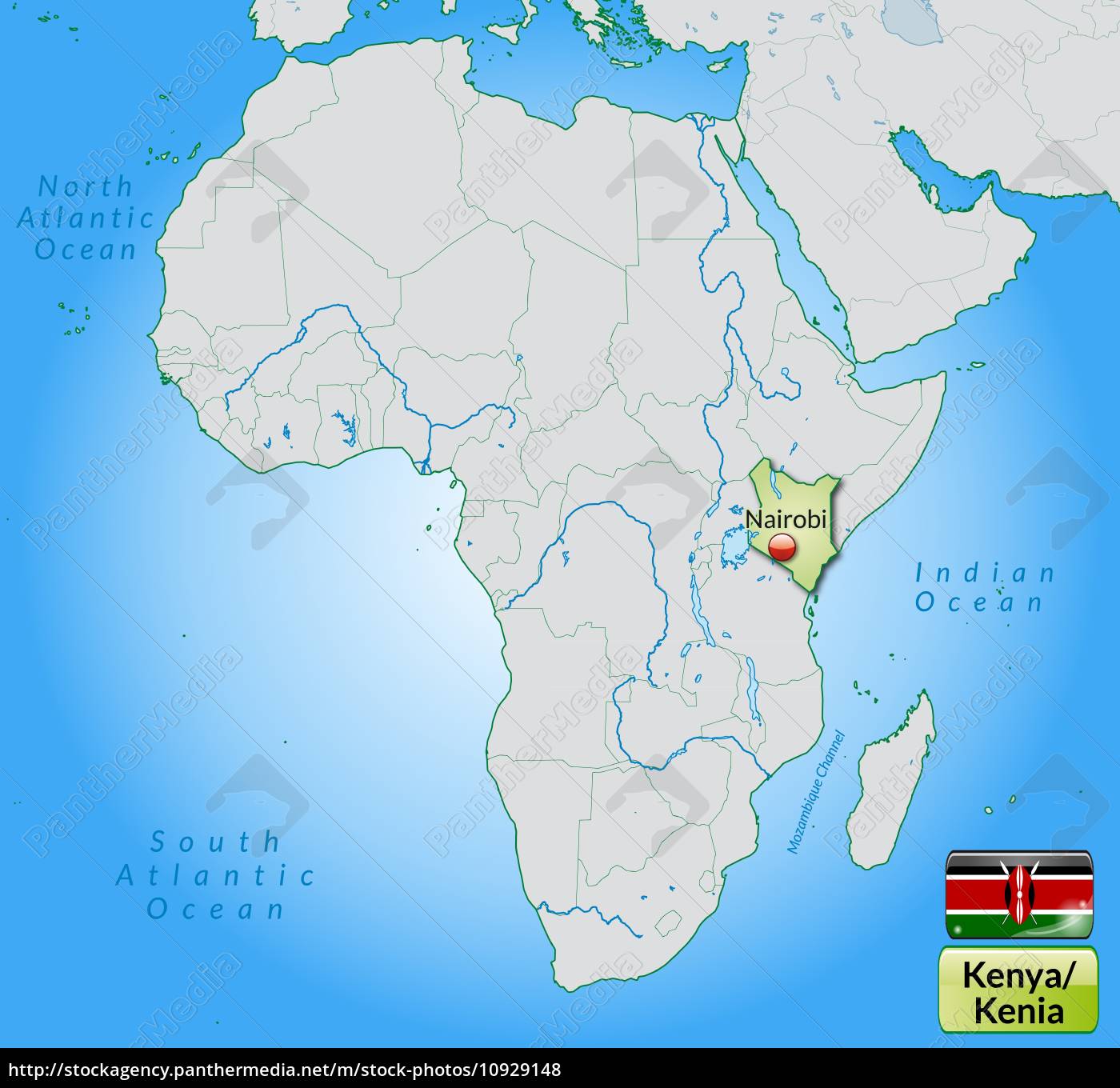 Karte Von Kenia Mit Hauptstadten In Pastellgrun Lizenzfreies Foto Bildagentur Panthermedia