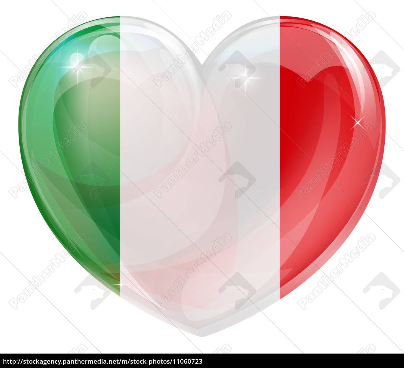 Flaggenherz Deutschland Italien Flagge | Autocollant