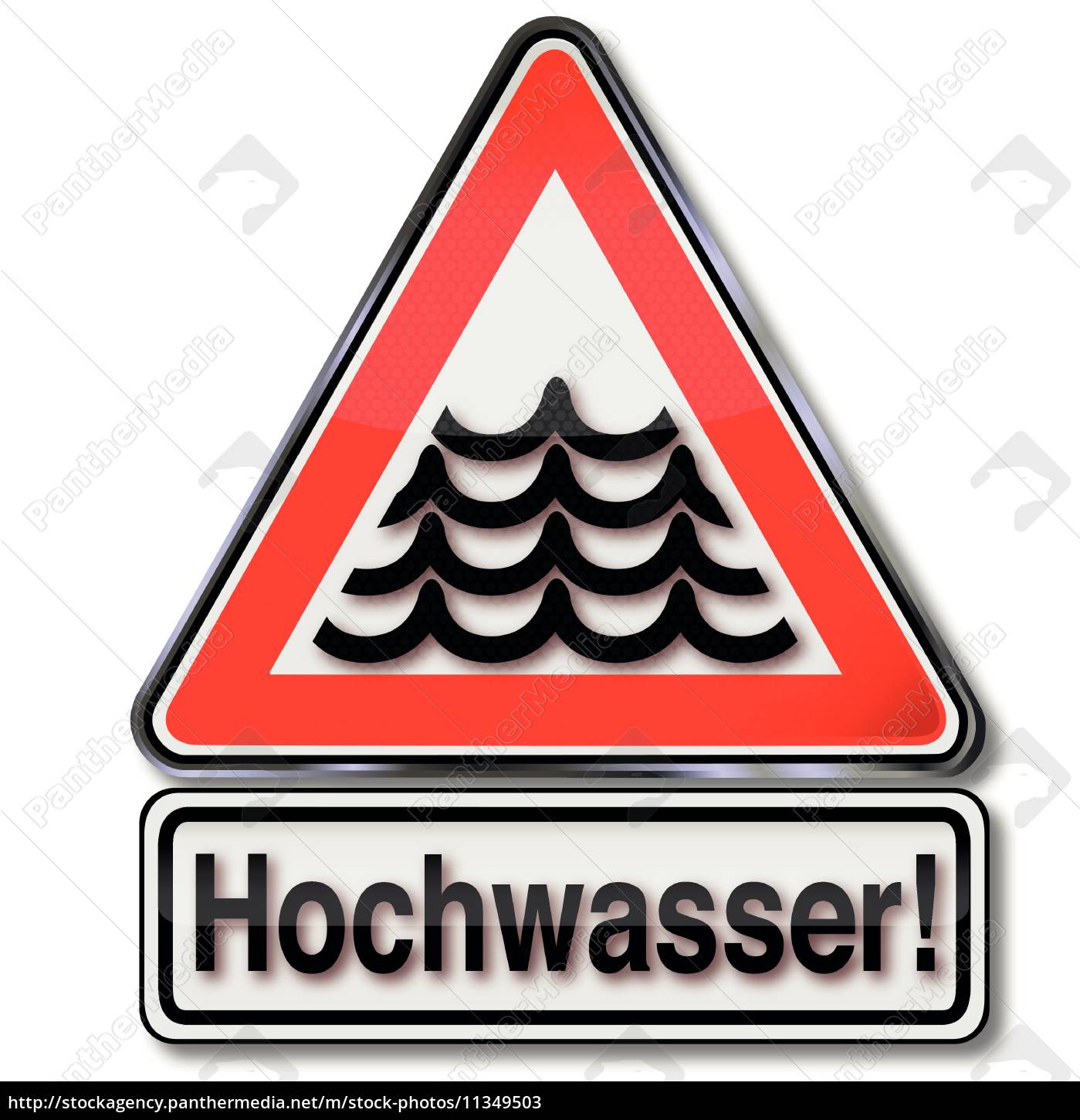 Achtung Hochwasser Gesperrt Flut Unterwasser 3mm Schild Hinweis Gefahr D-114