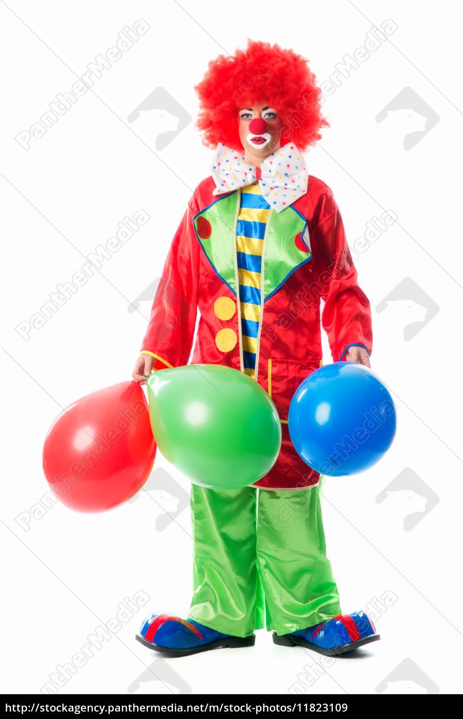 Trauriger Clown Mit Luftballons Lizenzfreies Bild Bildagentur Panthermedia