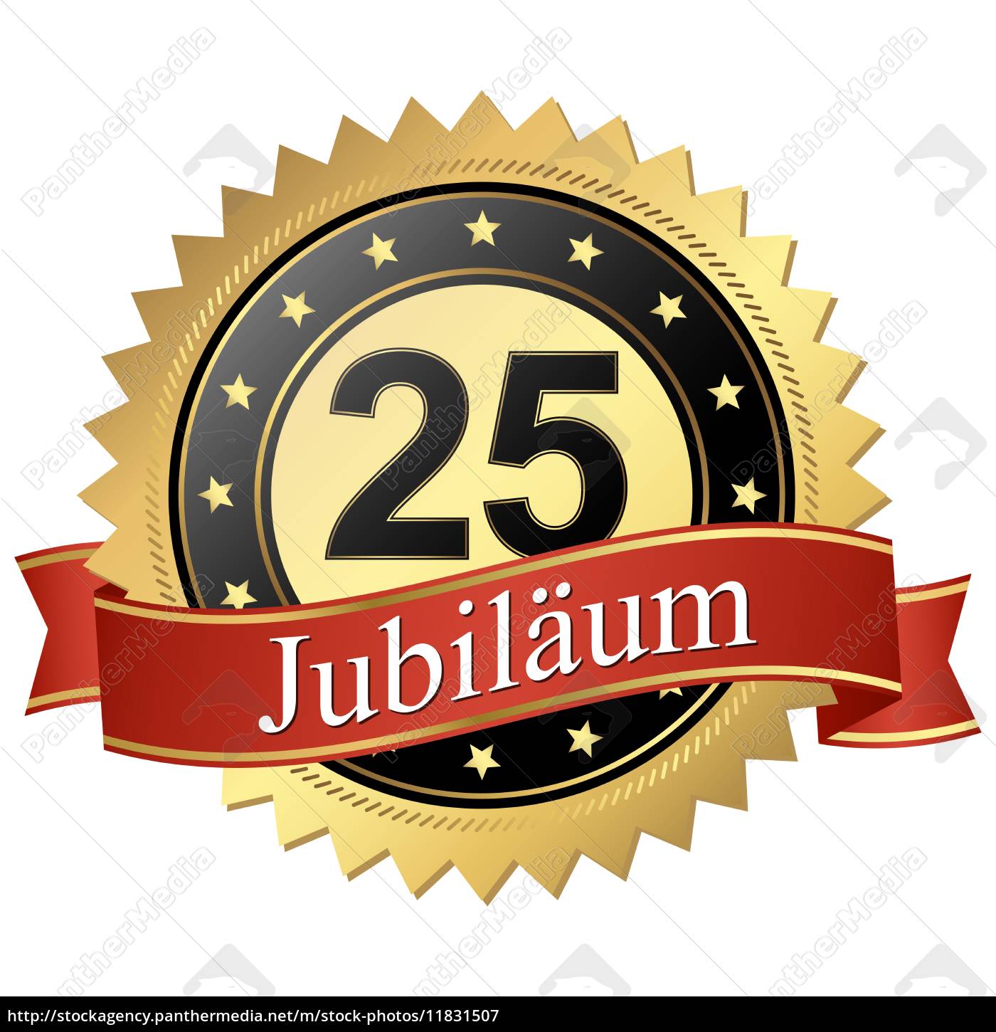 Jubilee Button With Banners German Jubilaum 25 Jahre Lizenzfreies Bild Bildagentur Panthermedia