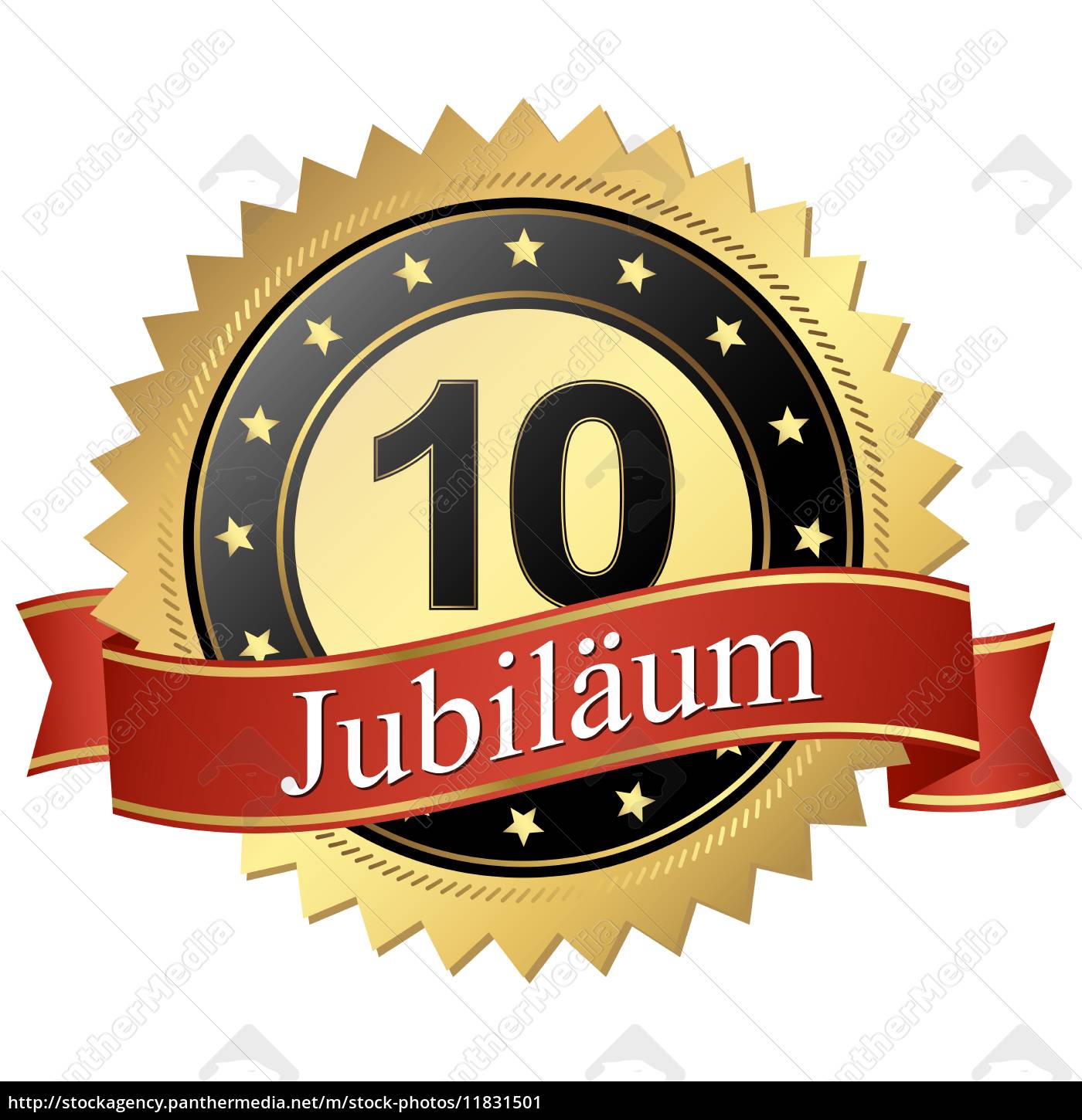 Jubilee Button With Banners German Jubilaum 10 Jahre Lizenzfreies Bild Bildagentur Panthermedia