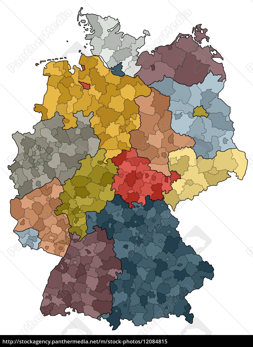 Deutschlandkarte - Bundesländer und Landkreise ...