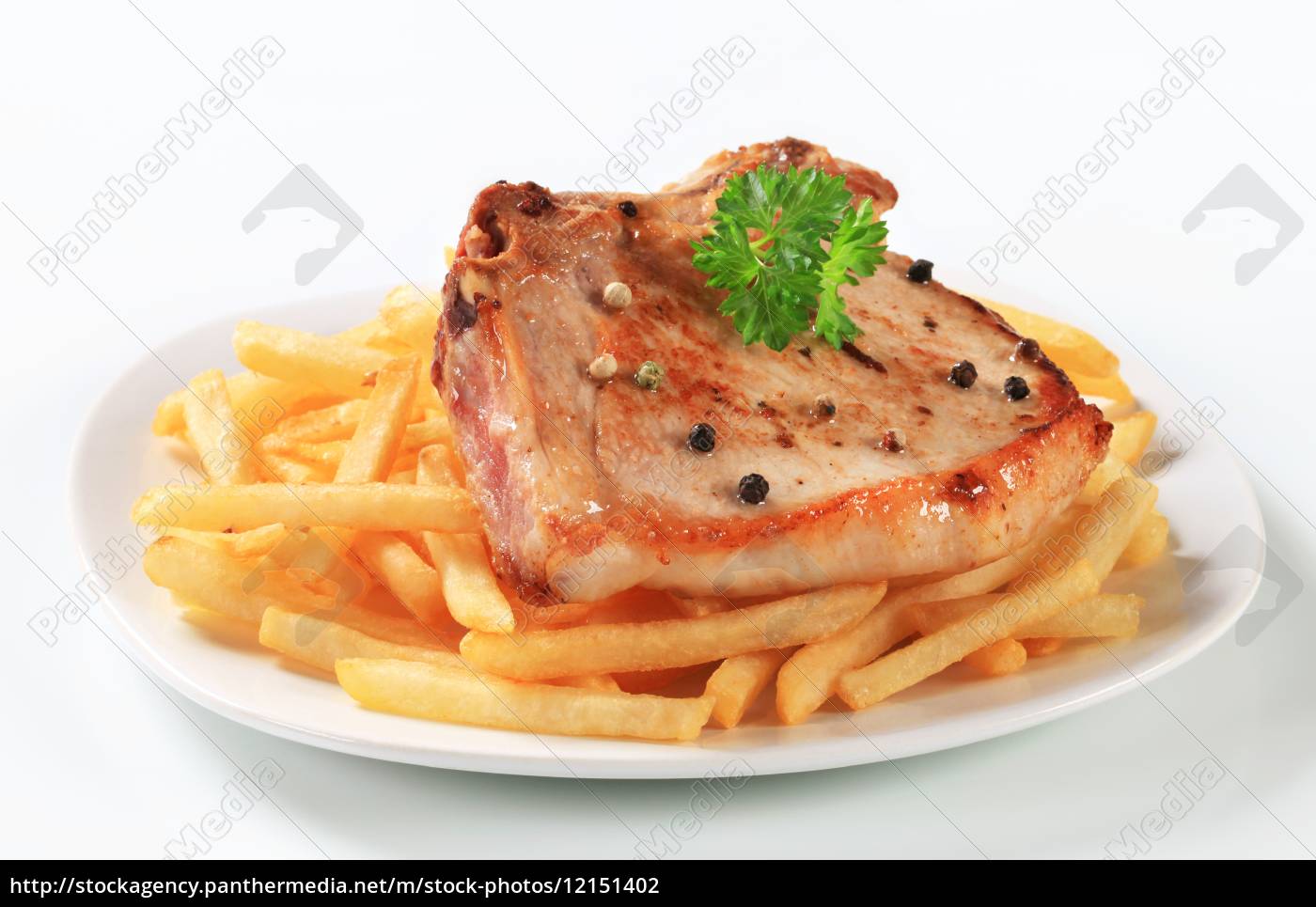 gebratene schweinekotelett mit pommes frites - Stock Photo - #12151402 ...