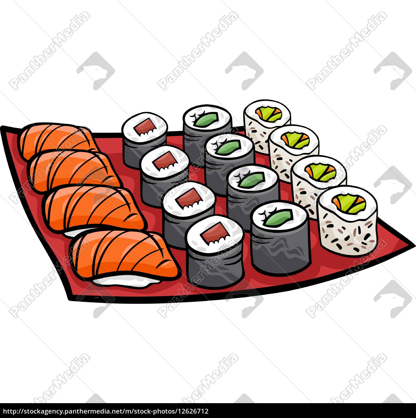 Sushi Mittagessen Cartoon Abbildung Lizenzfreies Foto Bildagentur Panthermedia