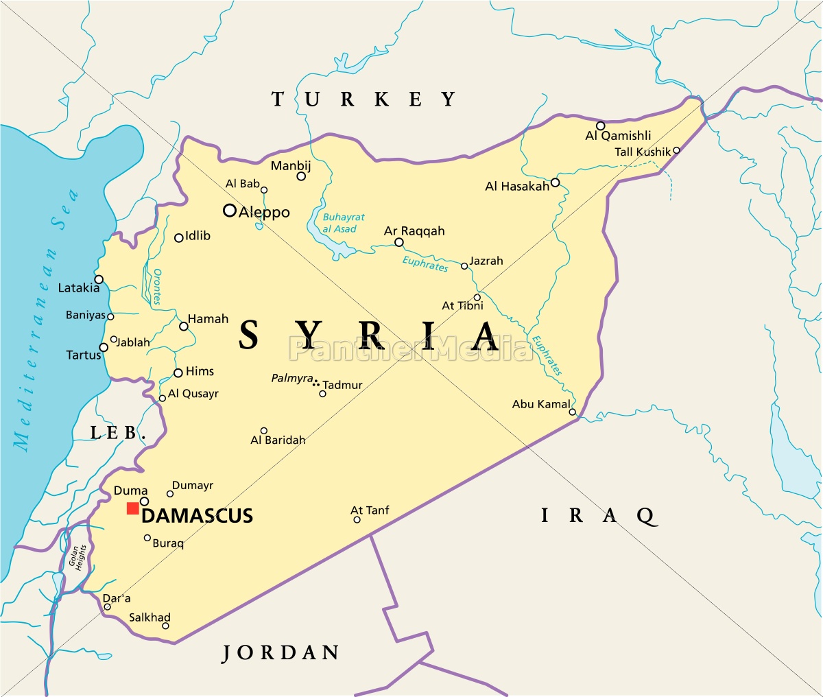 syrien politische karte - Lizenzfreies Foto - #13190808 | Bildagentur