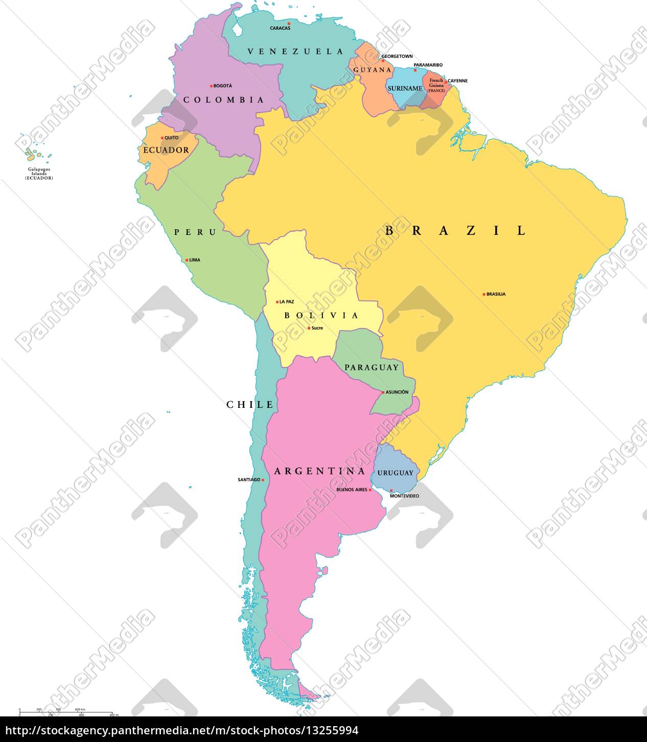 Sudamerika Einzel Staaten Karte Stock Photo Bildagentur Panthermedia