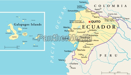 ecuador und galapagos-inseln politische karte ...