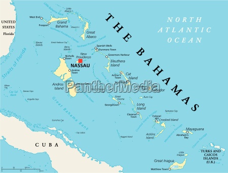 die politische landkarte der bahamas - Lizenzfreies Bild - #14027807 ...