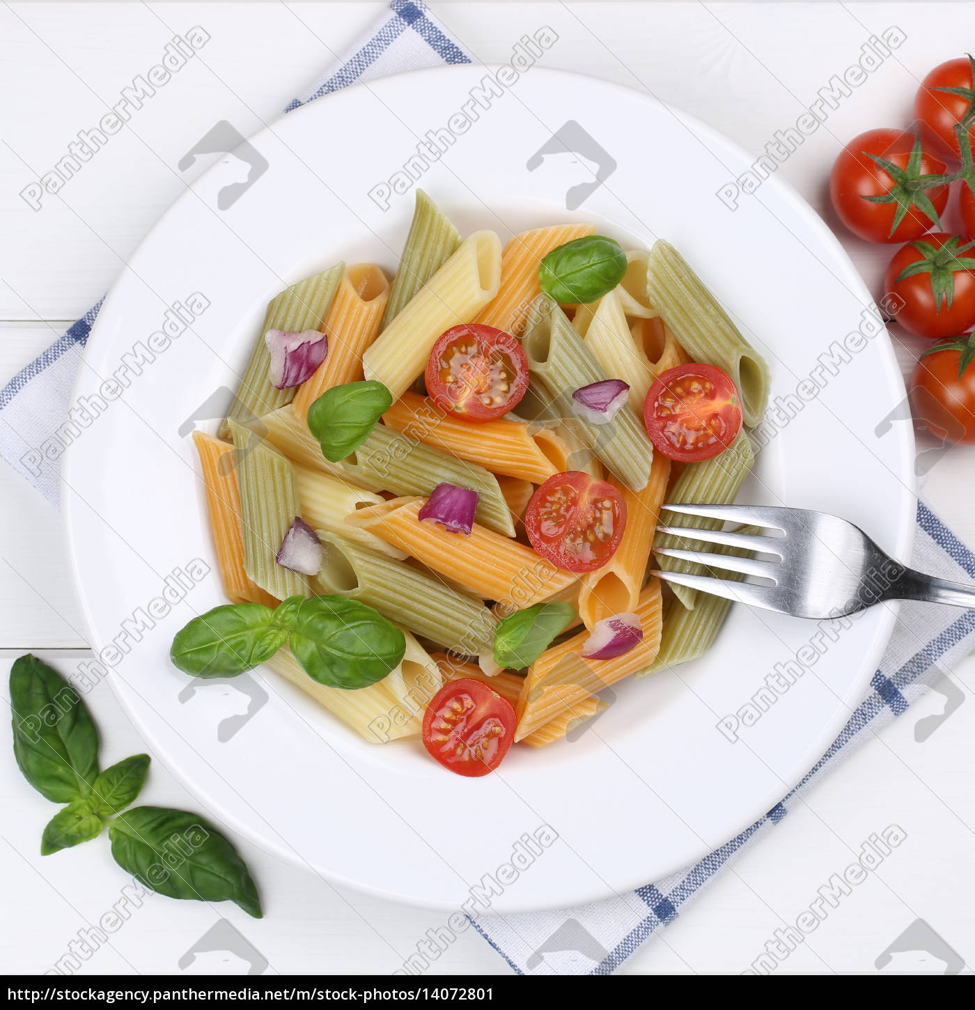 Italienisches Essen Bunte Penne Rigate Nudeln Pasta Lizenzfreies Bild 14072801 Bildagentur Panthermedia