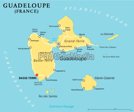 guadeloupe politische karte - Lizenzfreies Bild - #14364487