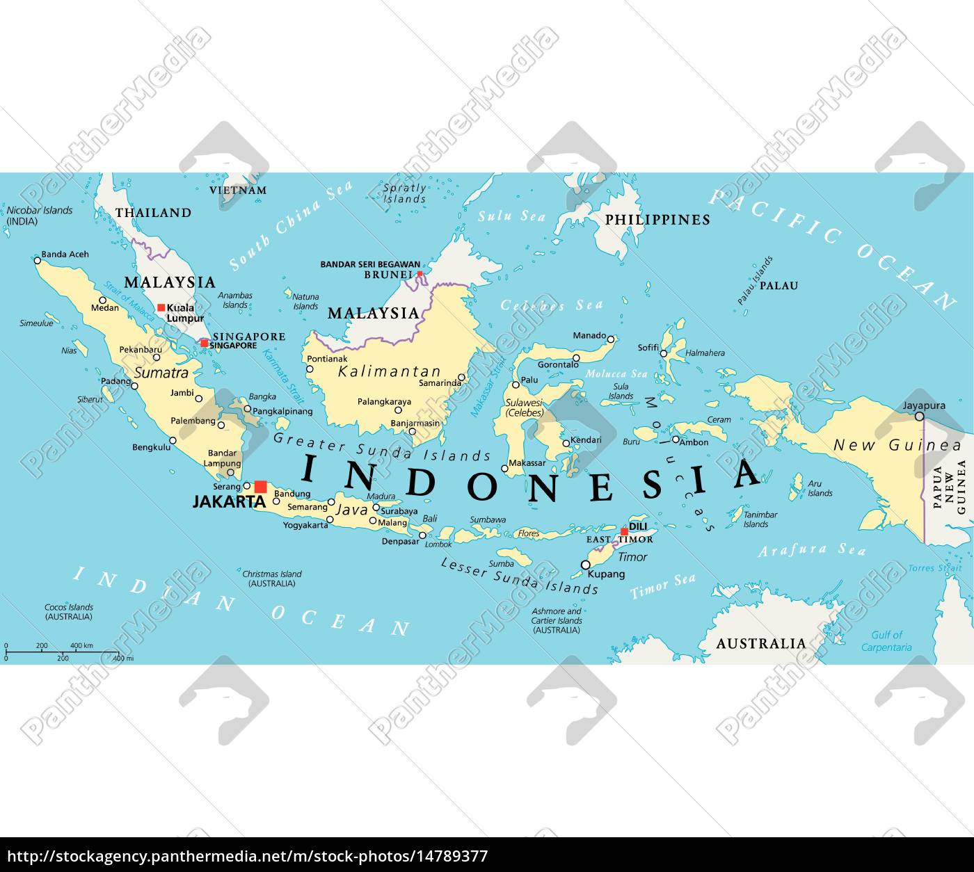 indonesien politische karte - Lizenzfreies Bild - #14789377