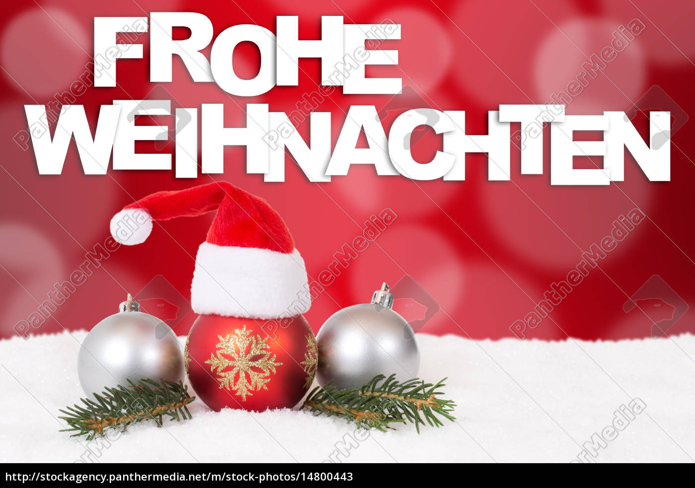 Weihnachtskarte mit Mütze Frohe Weihnachten - Stockfoto - #14800443