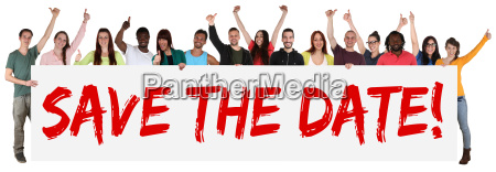 Save The Date Termin Schild Laden Geschaft Gruppe Stockfoto 14846265 Bildagentur Panthermedia