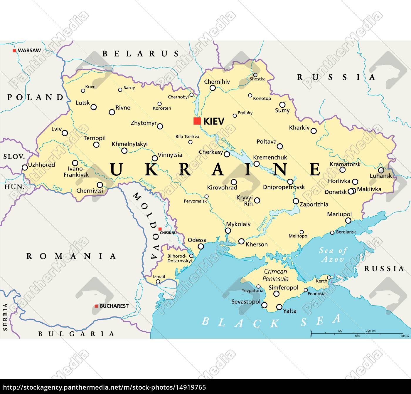ukraine politische karte - Stockfoto - #14919765 | Bildagentur PantherMedia