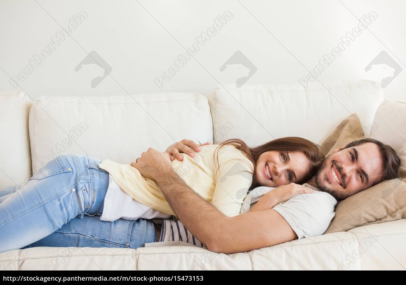 Lizenzfreies Bild 15473153 Cute Couple Relaxing On Couch