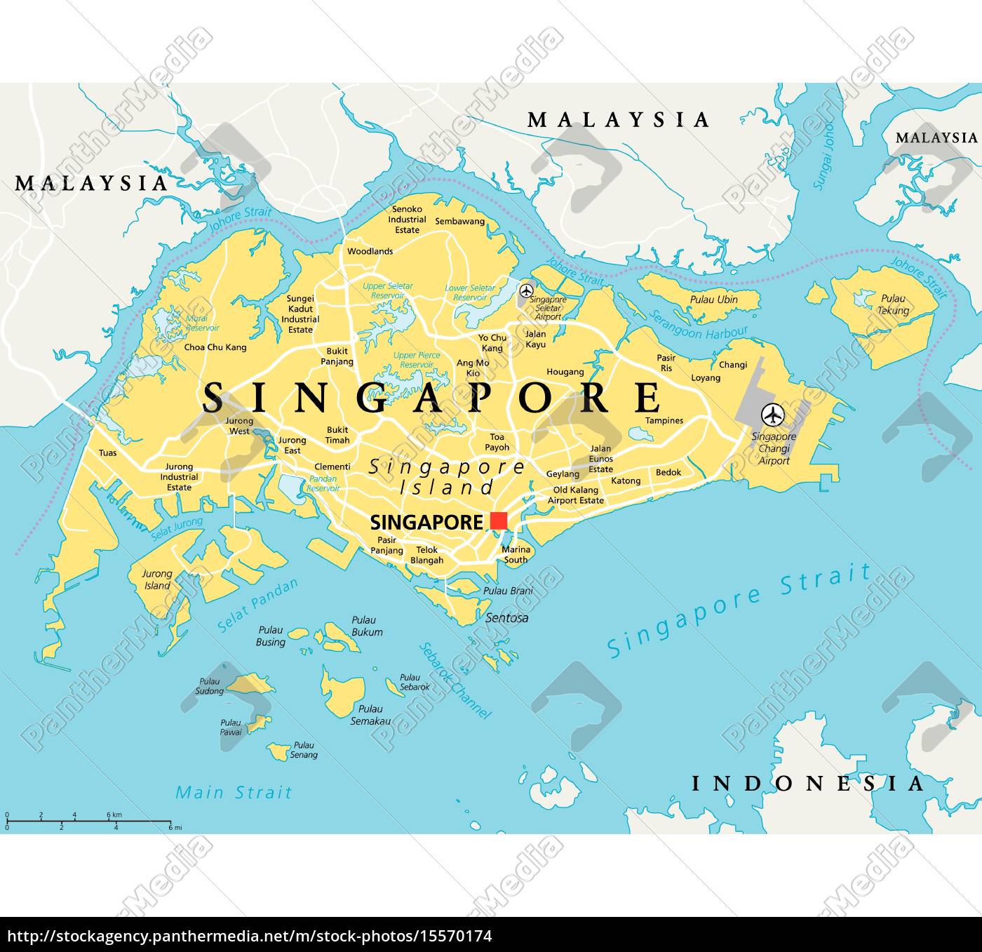 singapur politische karte - Stockfoto - #15570174 | Bildagentur