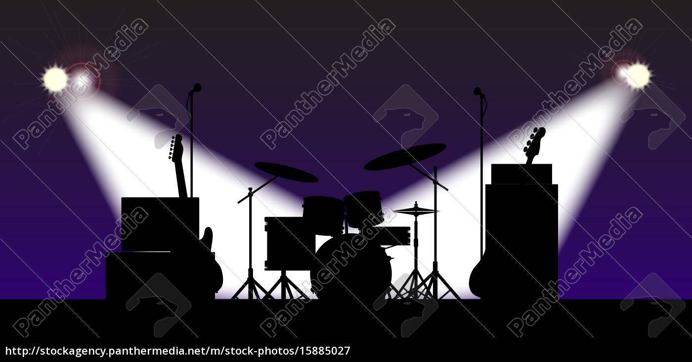 Rock Band Buhnen Equipent Stockfoto 15885027 Bildagentur Panthermedia