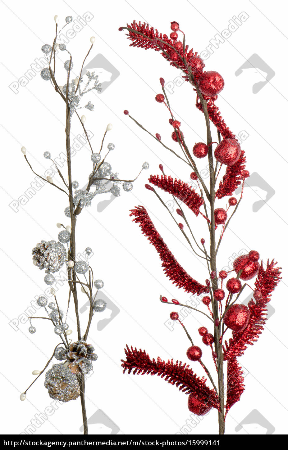 Stockfoto 15999141 Rote Und Silberne Weihnachtsdekoration