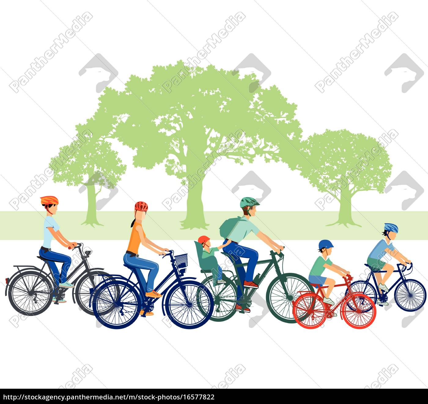 Fahrradfahren Mit Kindern Und Familie Stock Photo Bildagentur Panthermedia