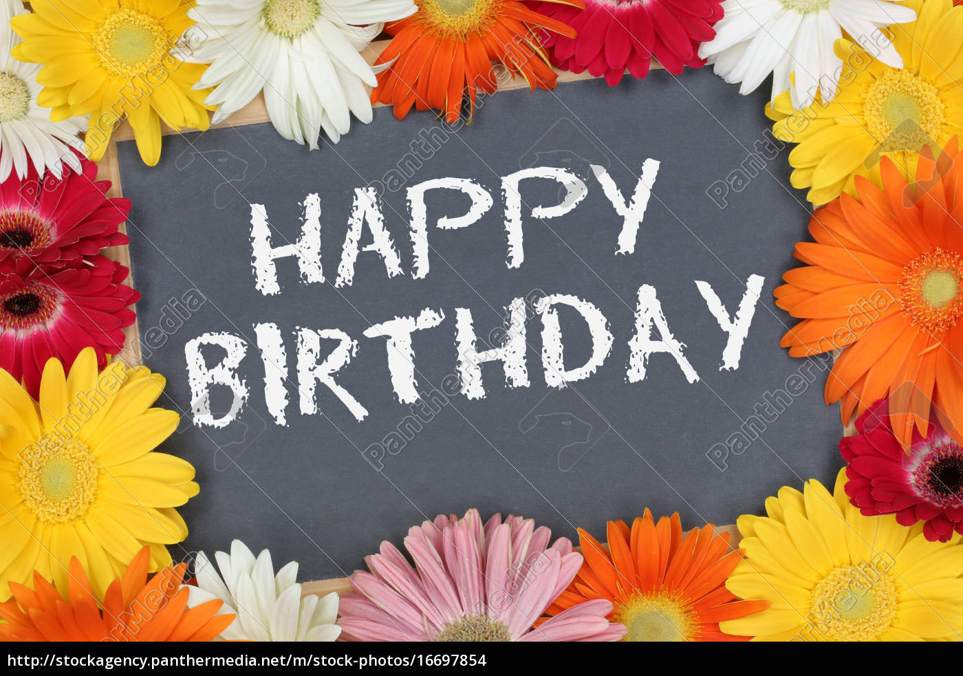 Happy Birthday Geburtstag Karte Geburtstagskarte Mit Stock Photo Bildagentur Panthermedia