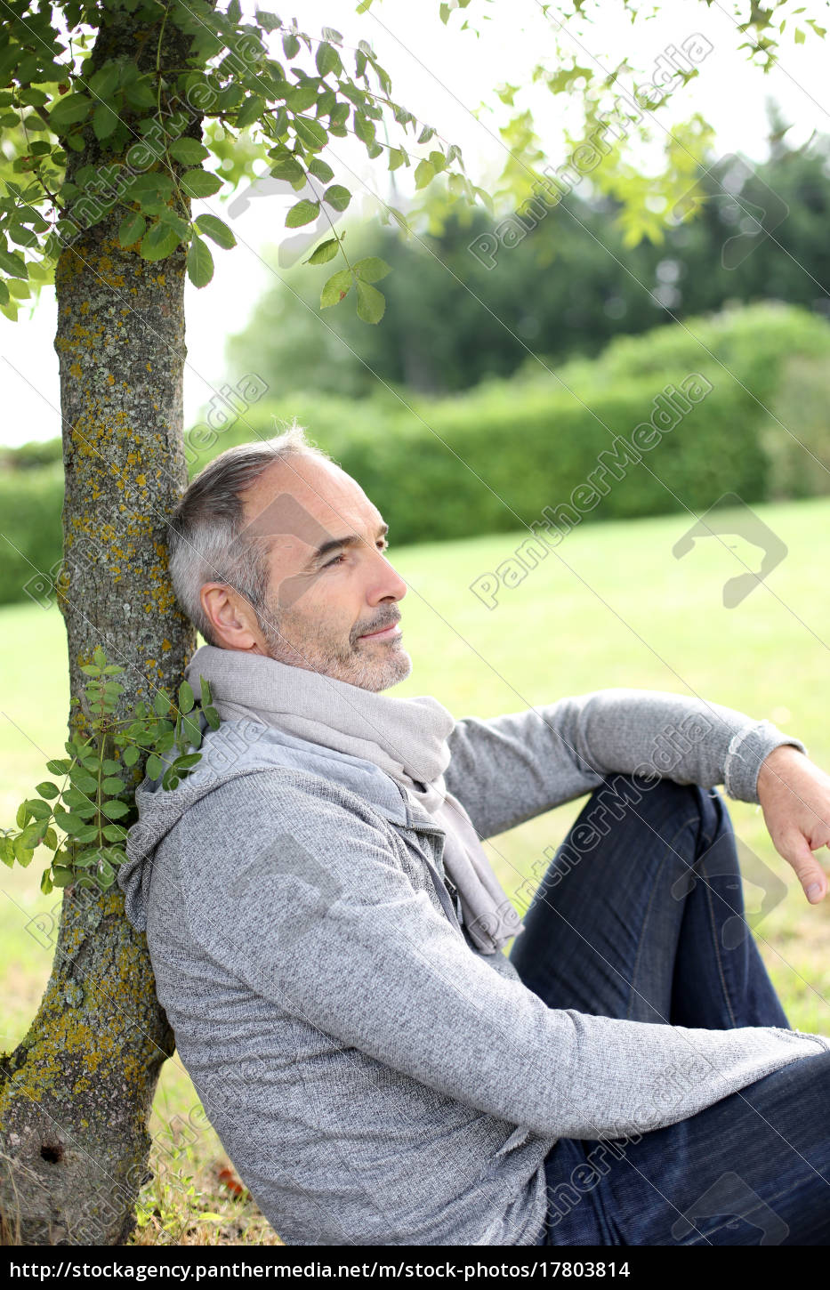 Alterer Mann Der Im Park Sitzt Und Ruhe Geniesst Stock Photo Bildagentur Panthermedia