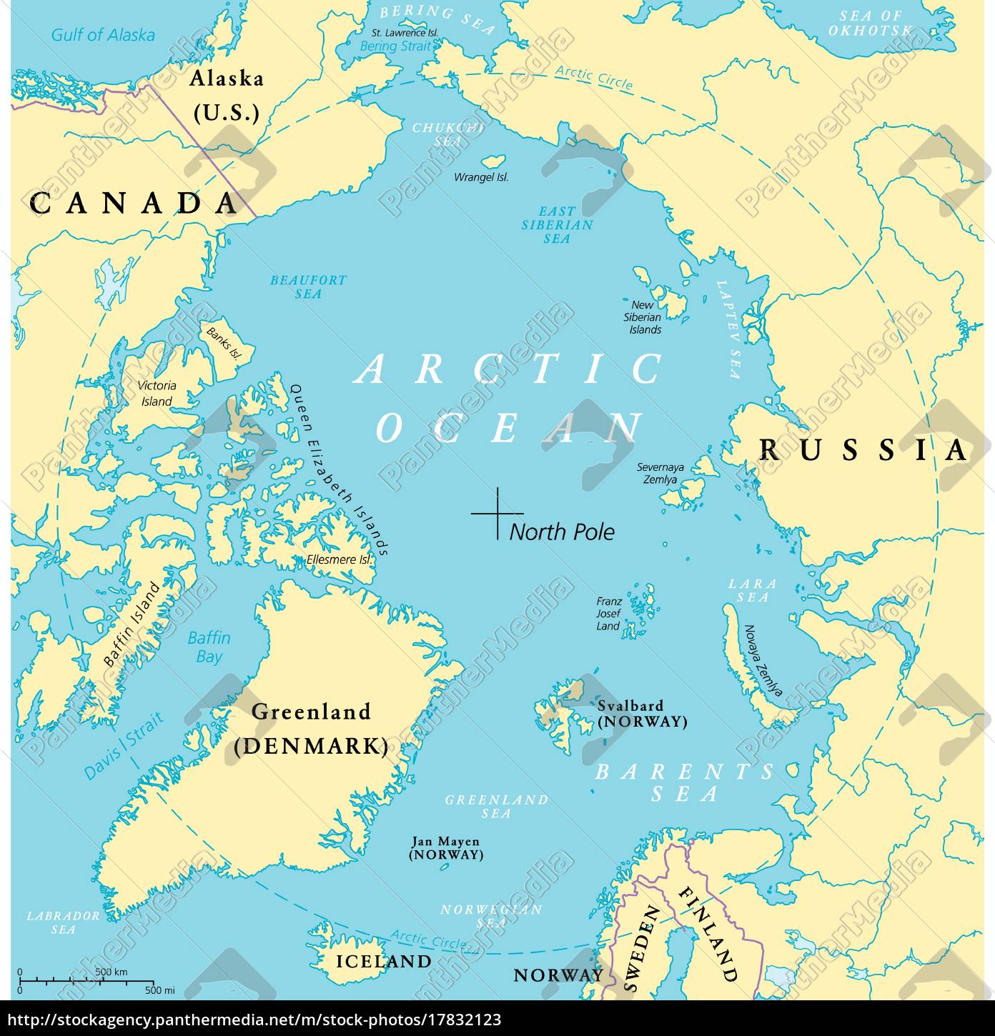 nordpolarmeer karte - Stockfoto - #17832123 - Bildagentur PantherMedia