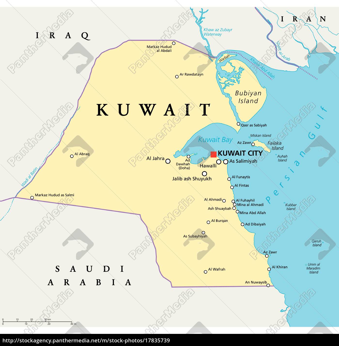 karte kuwait kuwait politische karte   Lizenzfreies Bild   #17835739 