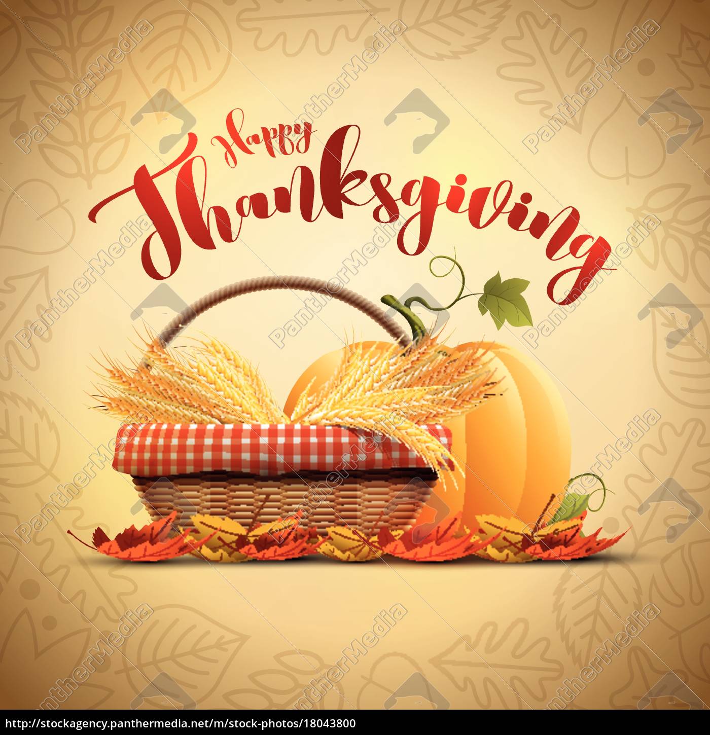 vector herbst happy thanksgiving - Lizenzfreies Bild 18043800 |  Bildagentur PantherMedia