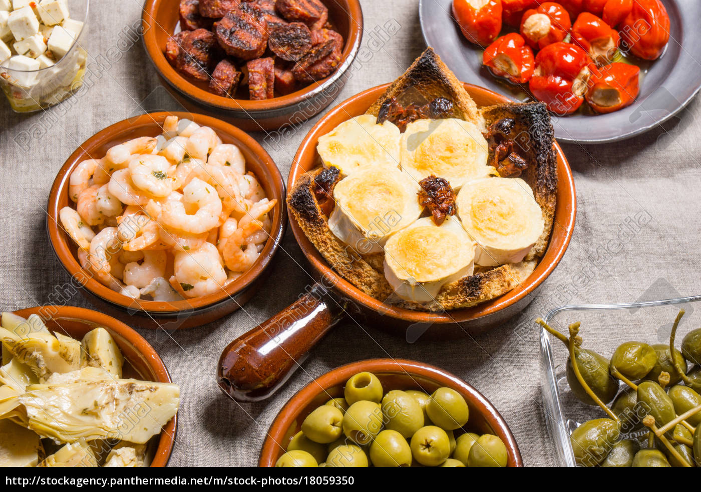 Kostliche Spanische Tapas Essen Stock Photo Bildagentur Panthermedia