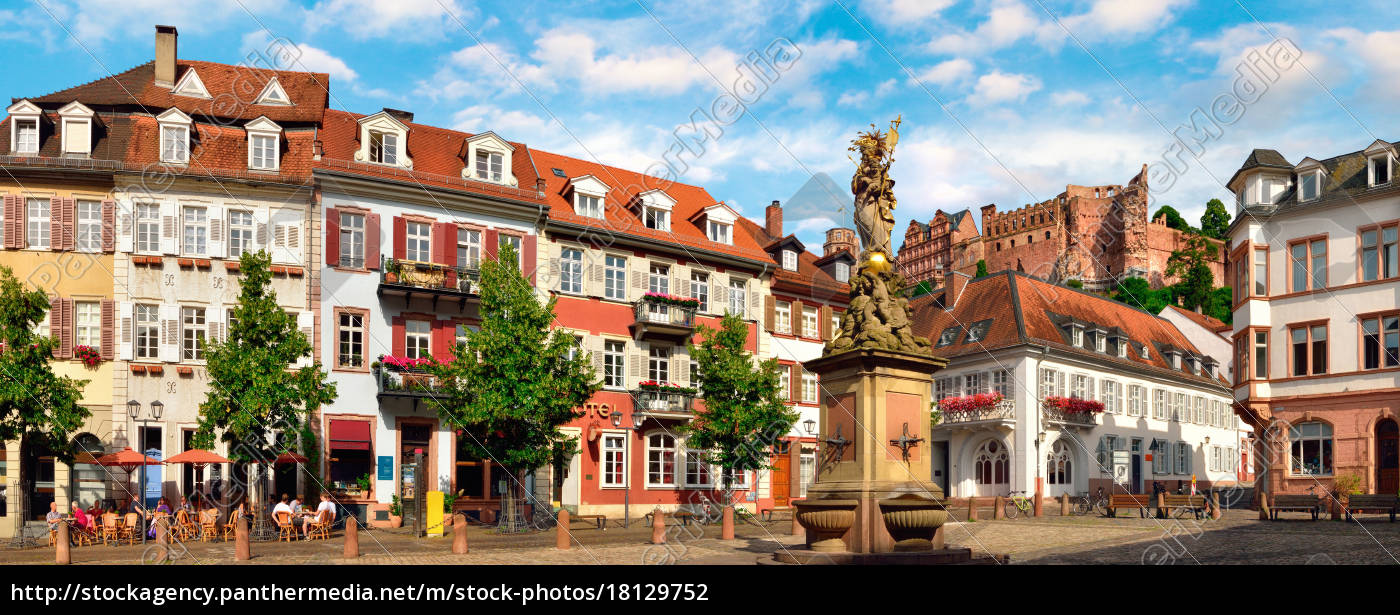 Heidelberg Kornmarkt Panorama Lizenzfreies Foto 18129752