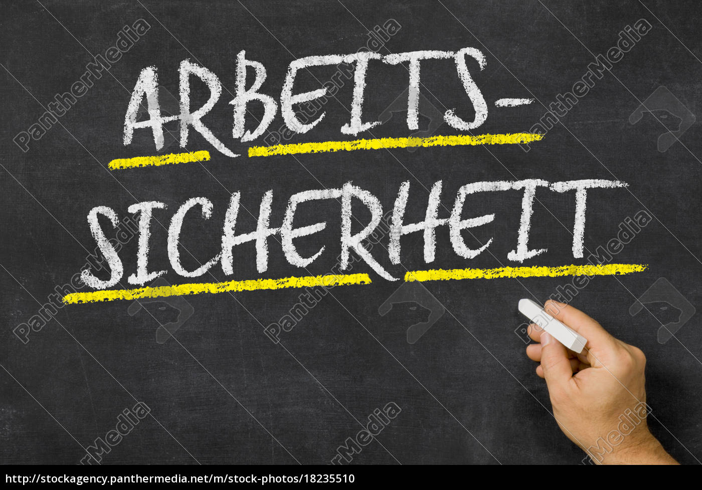 Text auf Tafel Arbeitssicherheit Stock Photo 18235510