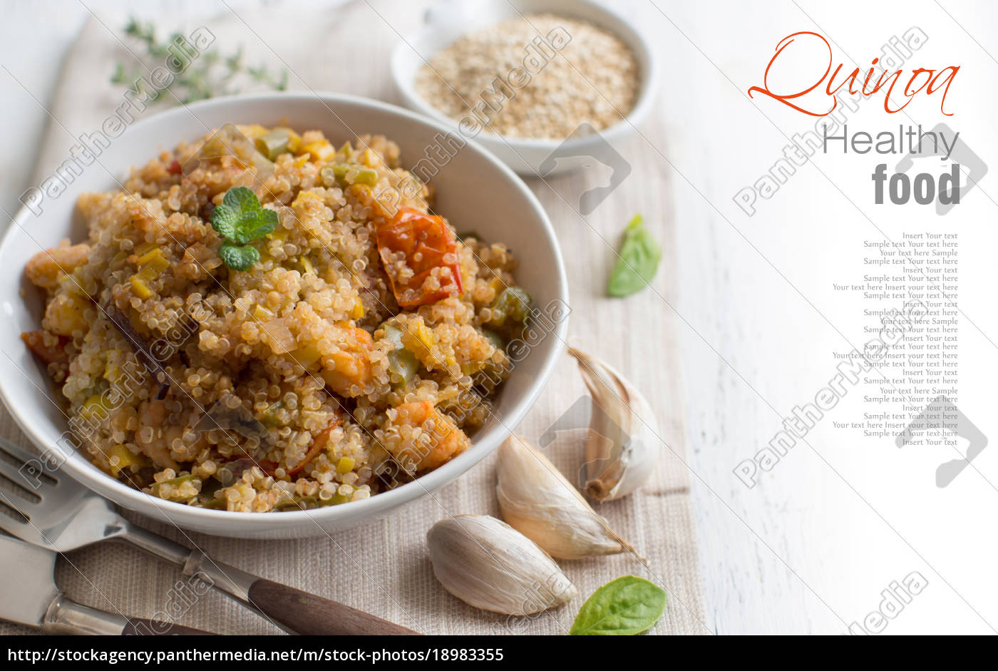 gekochte quinoa mit gemüse und garnelen - Stockfoto - #18983355 ...