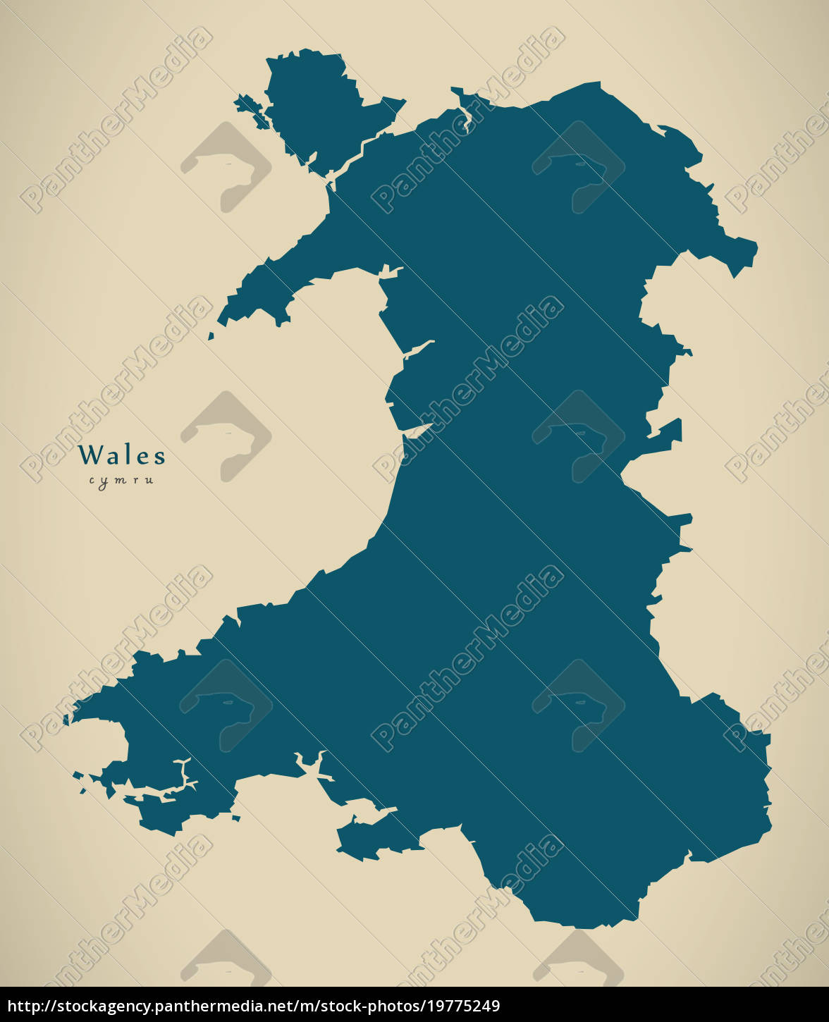 Moderne Karte Wales Uk Land Silhouette Illustration Lizenzfreies Bild 19775249 Bildagentur Panthermedia