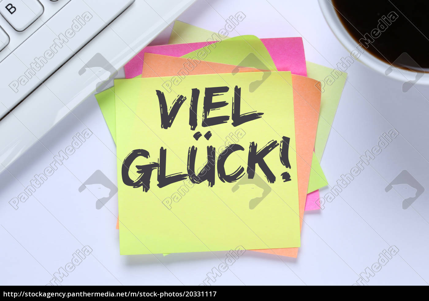 Viel Glück Erfolg erfolgreich Prüfung Test Wünsche Stockfoto