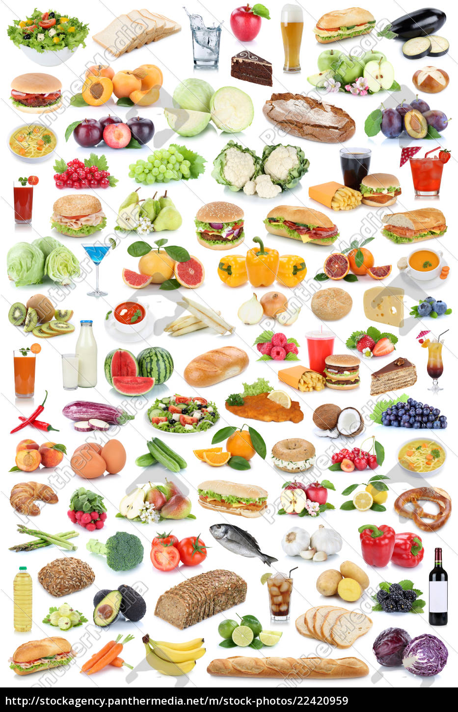 sammlung collage essen und trinken gesunde ernährung